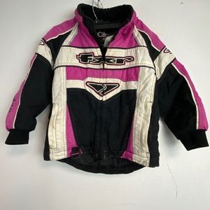 FRX RACING JACKET Youth 4 BLACK Pink SNOWMOBILE MOTO OFF ROAD RACE COAT